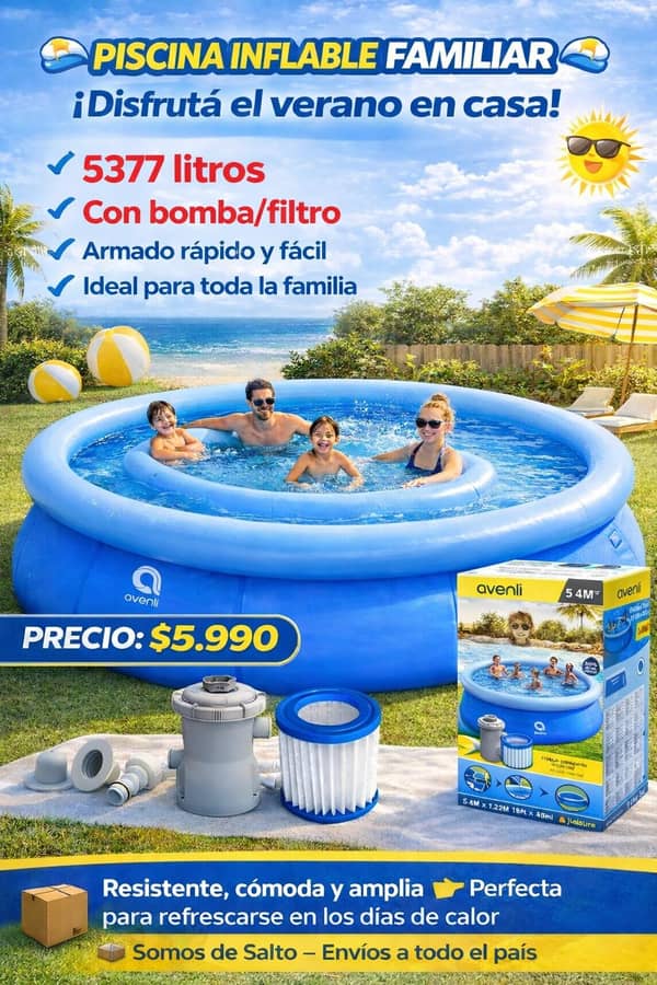 Piscina Aro inflable 5377 lts con bomba filtro